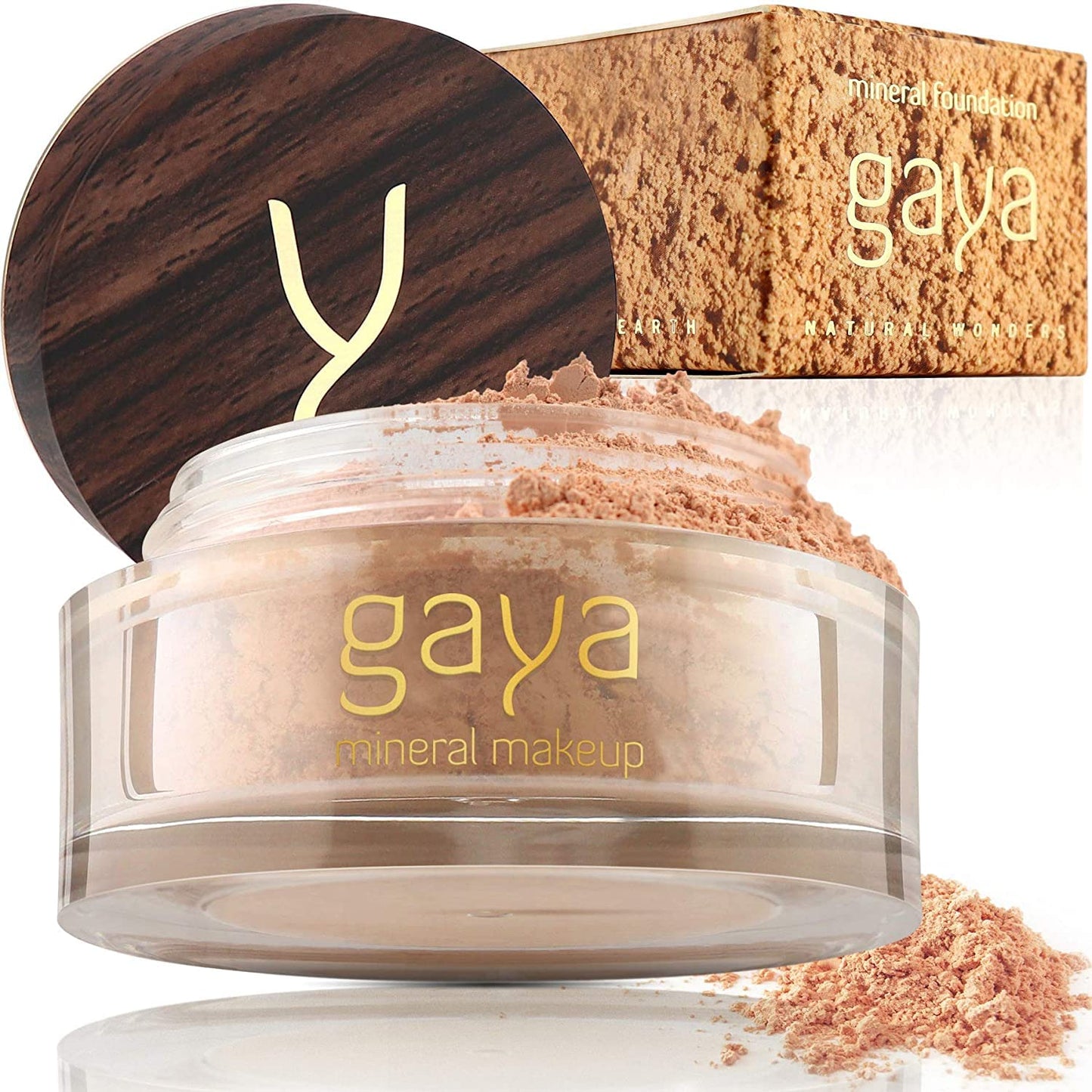 Vegan Mineral Powder Foundation Light to Full Coverage, Natural Foundation for Natural-Looking, Mica Mineral Foundation, Cruelty Free, No Chemicals by Gaya Cosmetics (MF3)