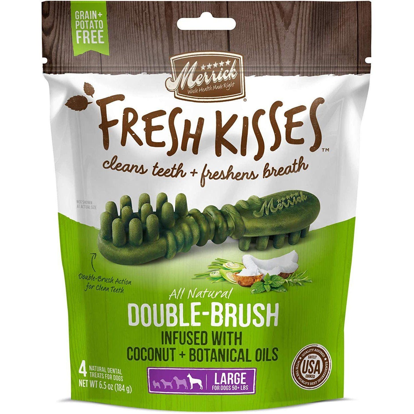 Merrick Fresh Kisses Coconut Brush - Bag Large Dog Treats Large | PetMax Canada
