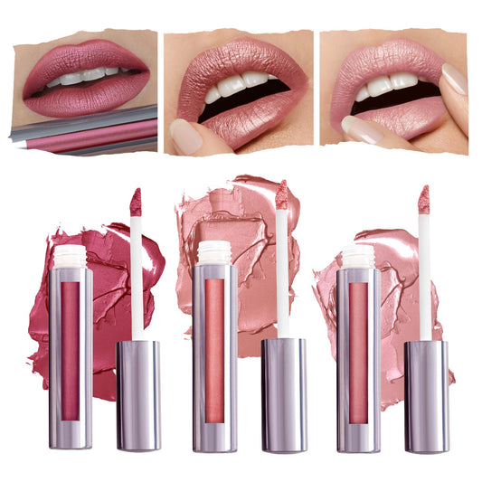 Runway Rogue Silk Glam Liquid Lipstick Lip Trio, Long Wear Liquid Lipstick Pack, (‘First Class’, ‘Jet Set’, ‘Trophy Wife’)