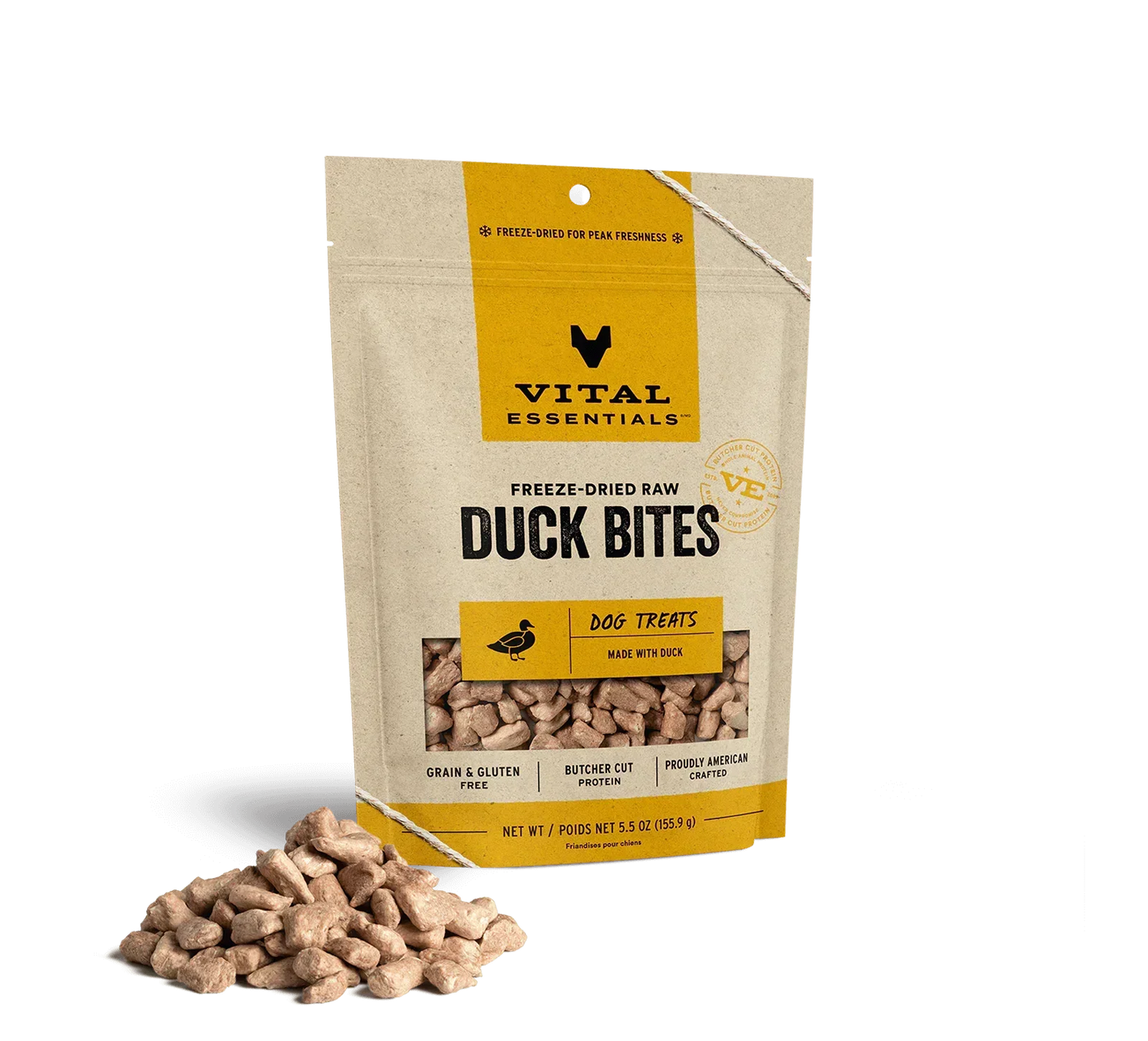 Vital Essentials Dog Freeze-Dried Treat Bites Duck 5,5oz,