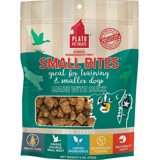 Plato Dog Small Bites Grain Free Duck 6oz,