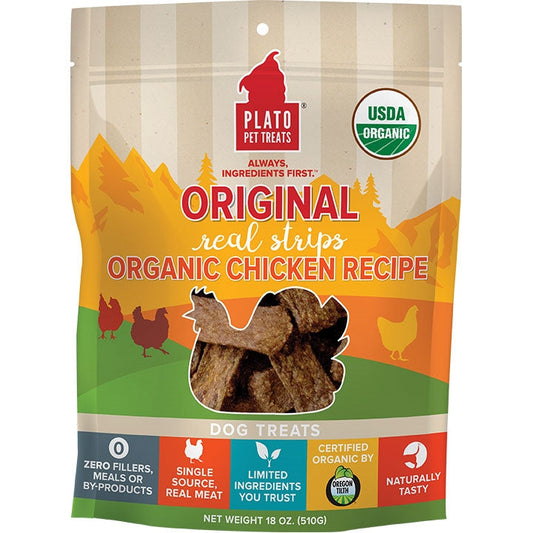 Plato Dog Strips Chicken 18oz,