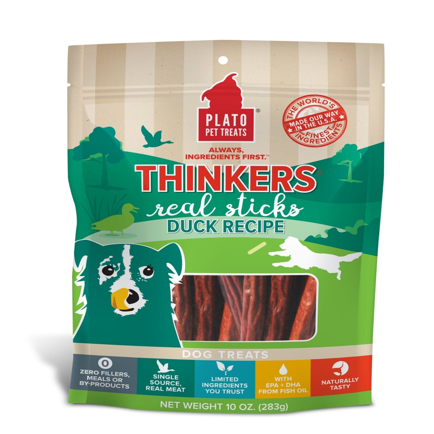 Plato Thinkers Duck Recipe Dog Treats; 6,5oz,