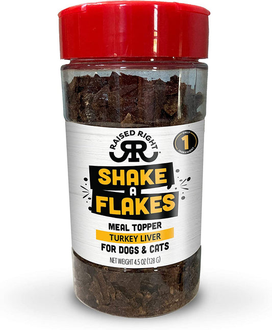 Raised Right Dog Cat Shake A Flakes Turkey 4,5oz,