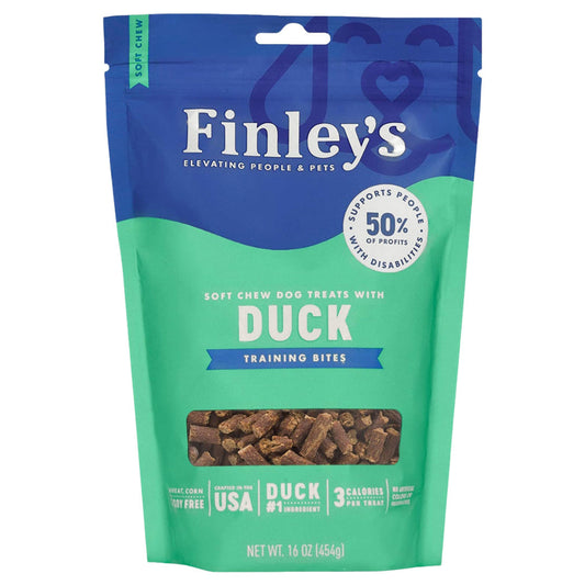 Finleys Dog Soft Chew Training Bites Duck 16oz,