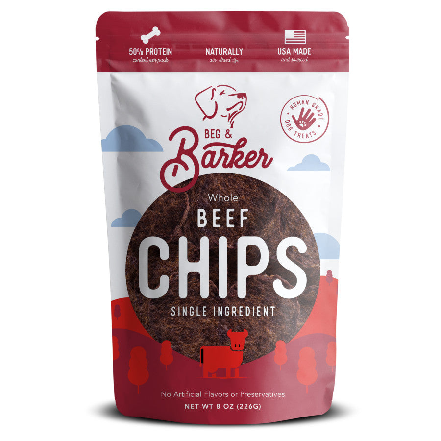 Beg & Barker Beef Heart Chips Dog Treats 8oz,