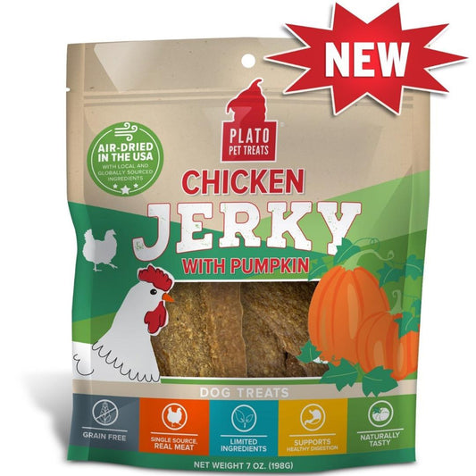 Plato Dog Jerky Chicken with Pumpkin 16oz,
