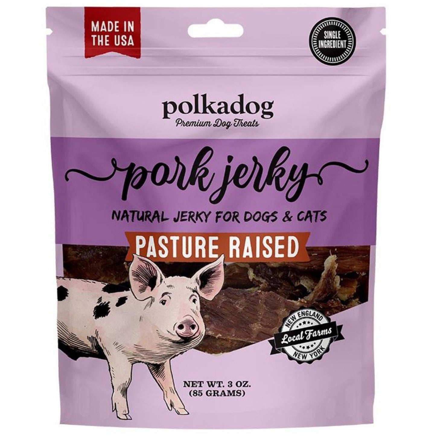 Polka Dog Pork Jerky 3oz, 12 Count