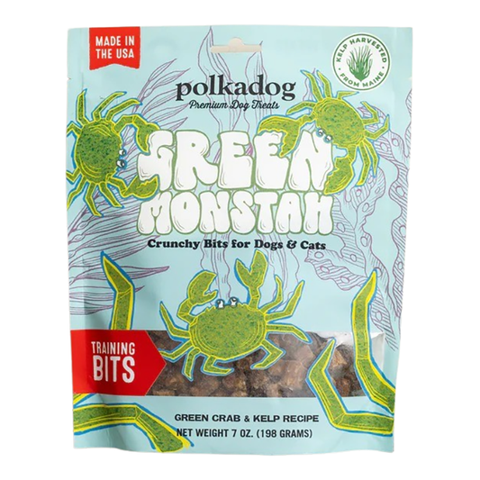 Polka Dog Bakery Dog Green Monstah Bits 7oz, Pouch