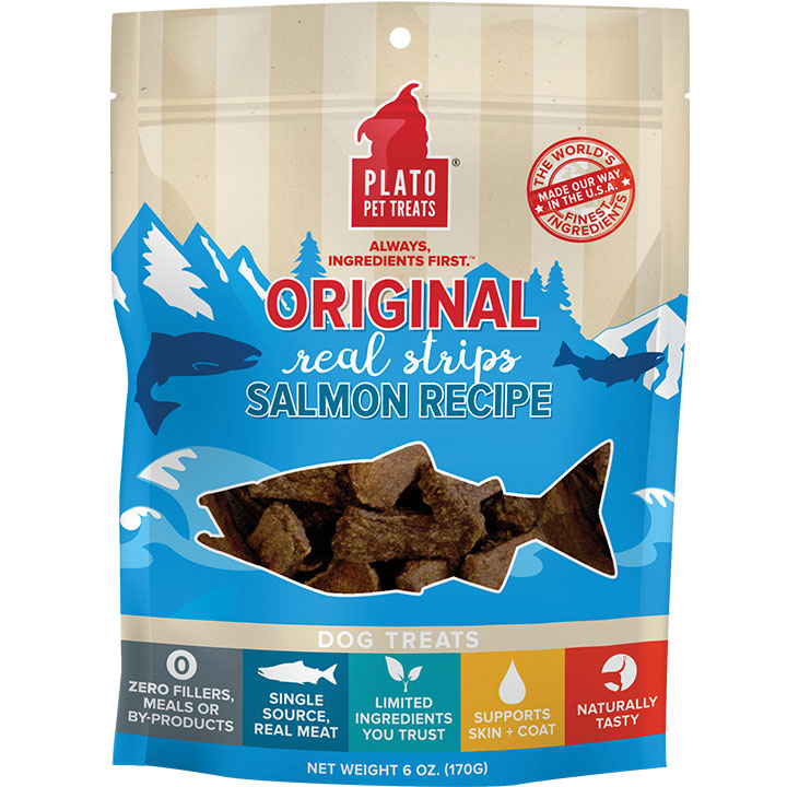 Plato Dog Treats Salmon Strips 6oz,