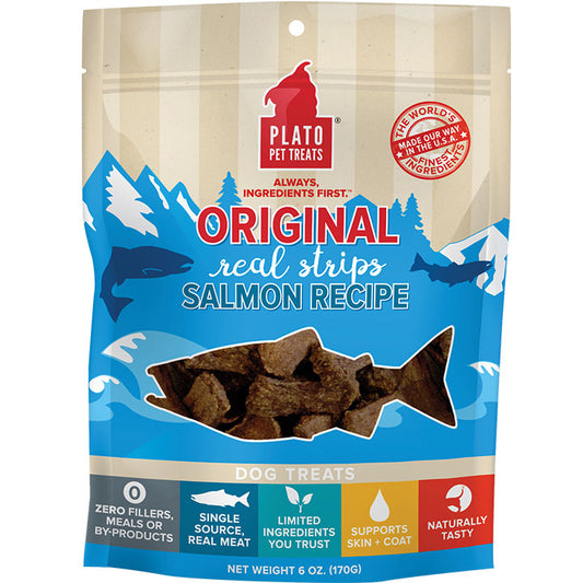 Plato Dog Treats Salmon Strips 6oz,