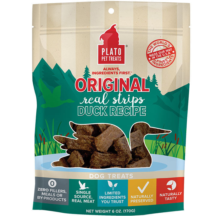Plato Dog Treats Natural Duck Strips 6oz,