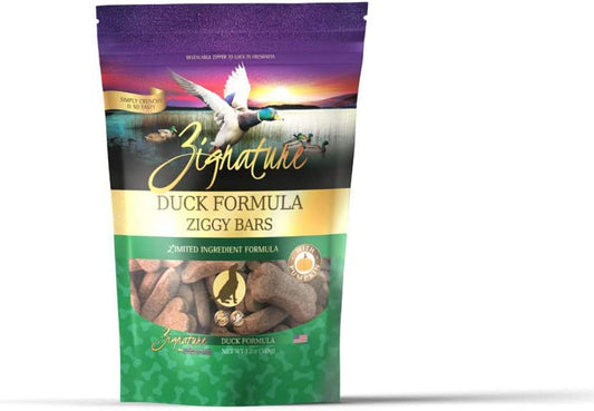 Zignature Dog Ziggy Bar Treat Duck 12oz,