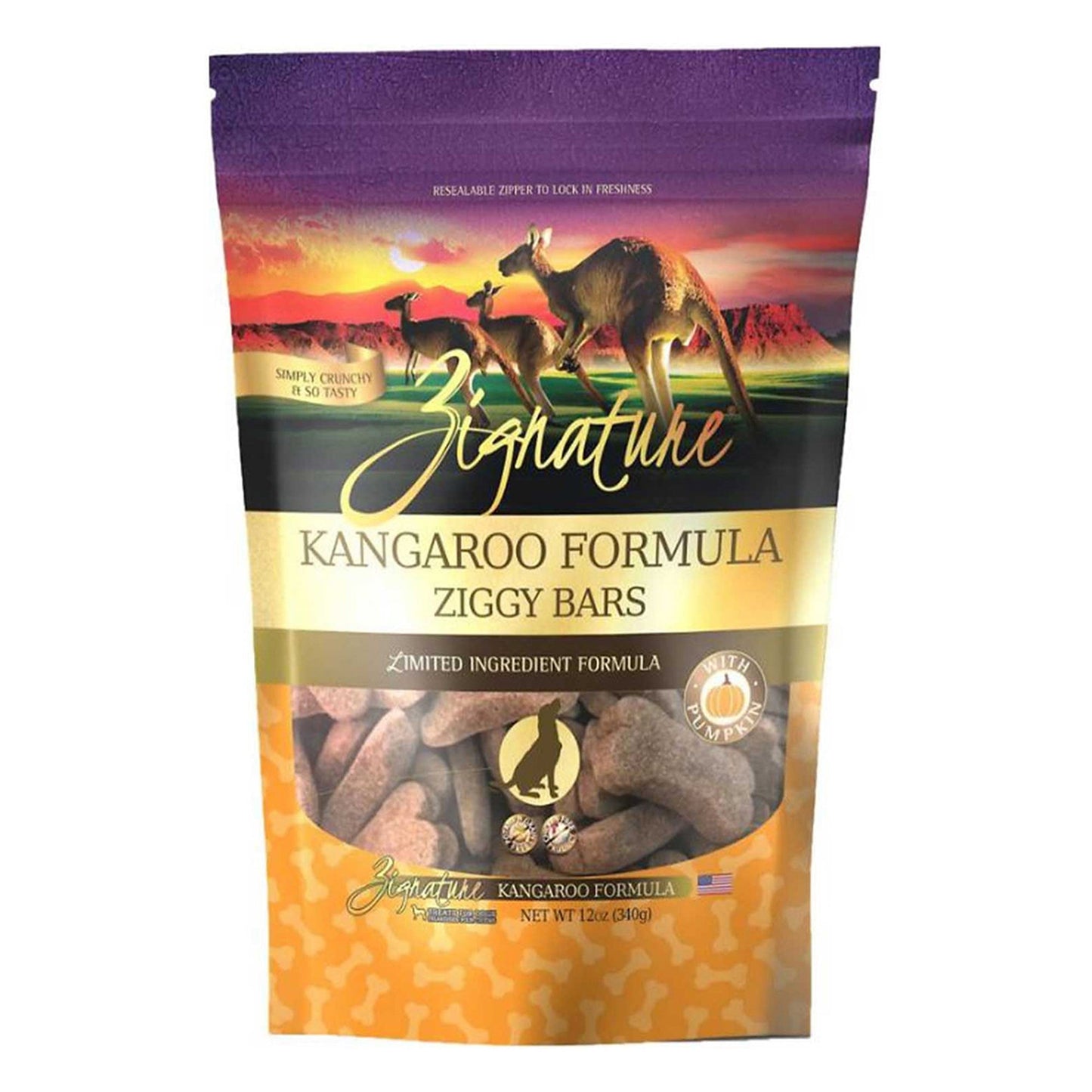 Zignature Dog Ziggy Bar Treat Kangaroo 12oz,