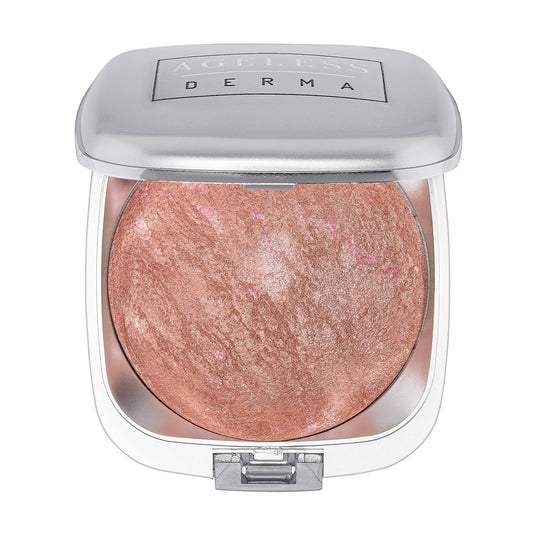 Ageless Derma Baked Mineral Makeup Healthy Blush with Botanical Extracts (Guava Swirl) Made in USA. Highlighter Makeup