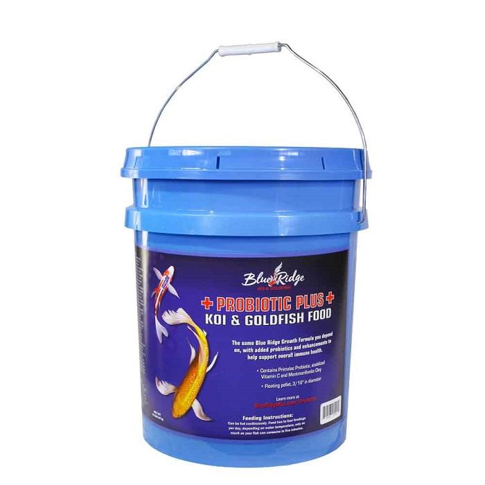 Blue Ridge Fish Hatchery ProBiotic Plus Growth Koi Food, 14 Pound Bucket
