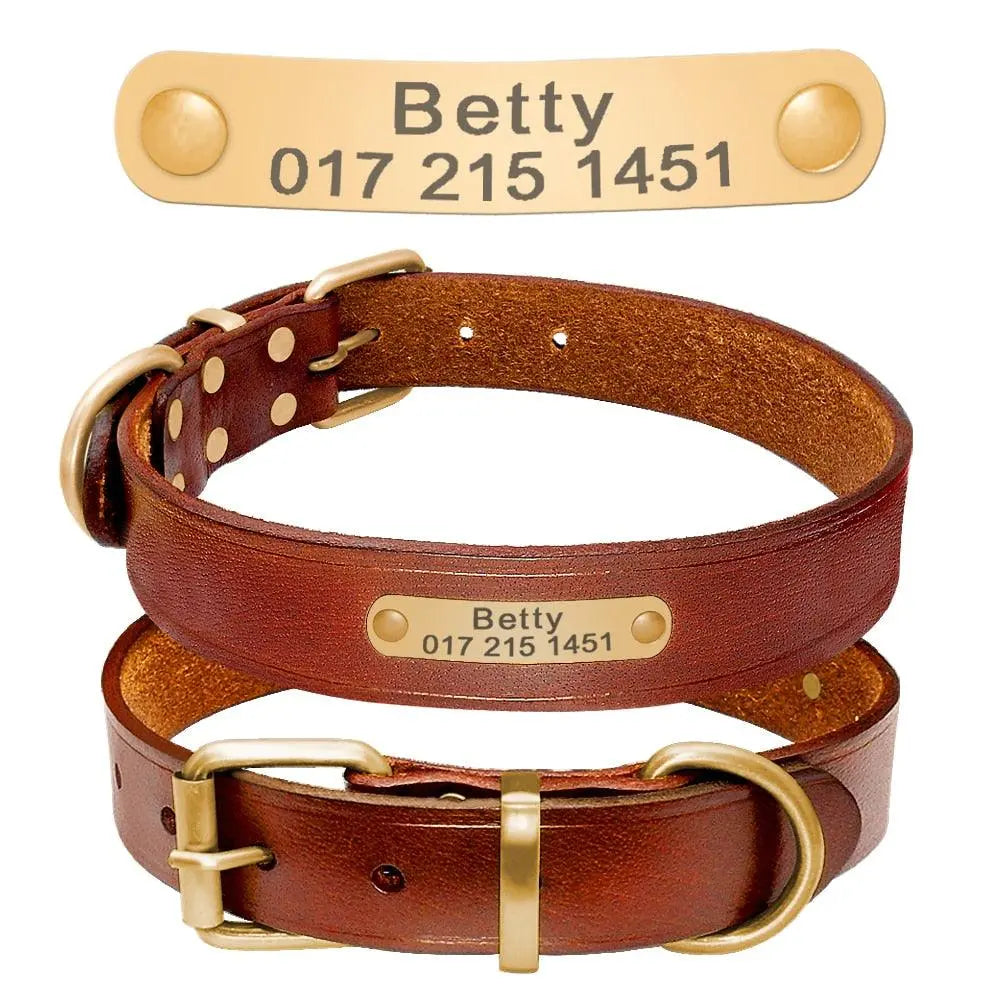 Personalized Leather Dog Collar - Engrave Your Pet's ID | GROOMY