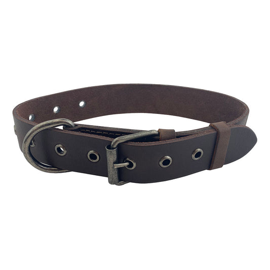 Thick Leather Dog Collar for Medium Size Dog (12 to 21 Inches)