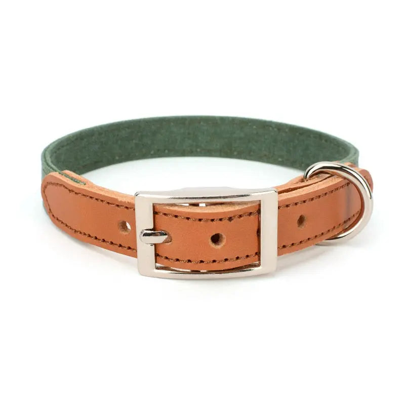 Custom Dog Leather Collar - Two Colored Design GROOMY