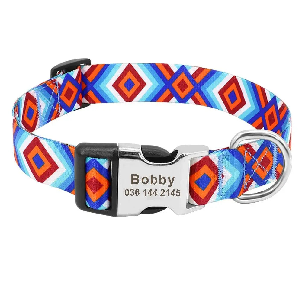 Custom Pet Collar w/ Patterns - Engrave Your Pet's ID GROOMY