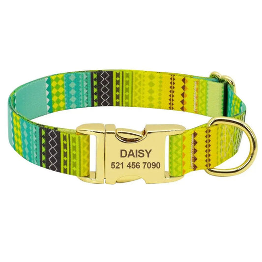 Custom Pet Collar w/ Patterns - Engrave Your Pet's ID GROOMY