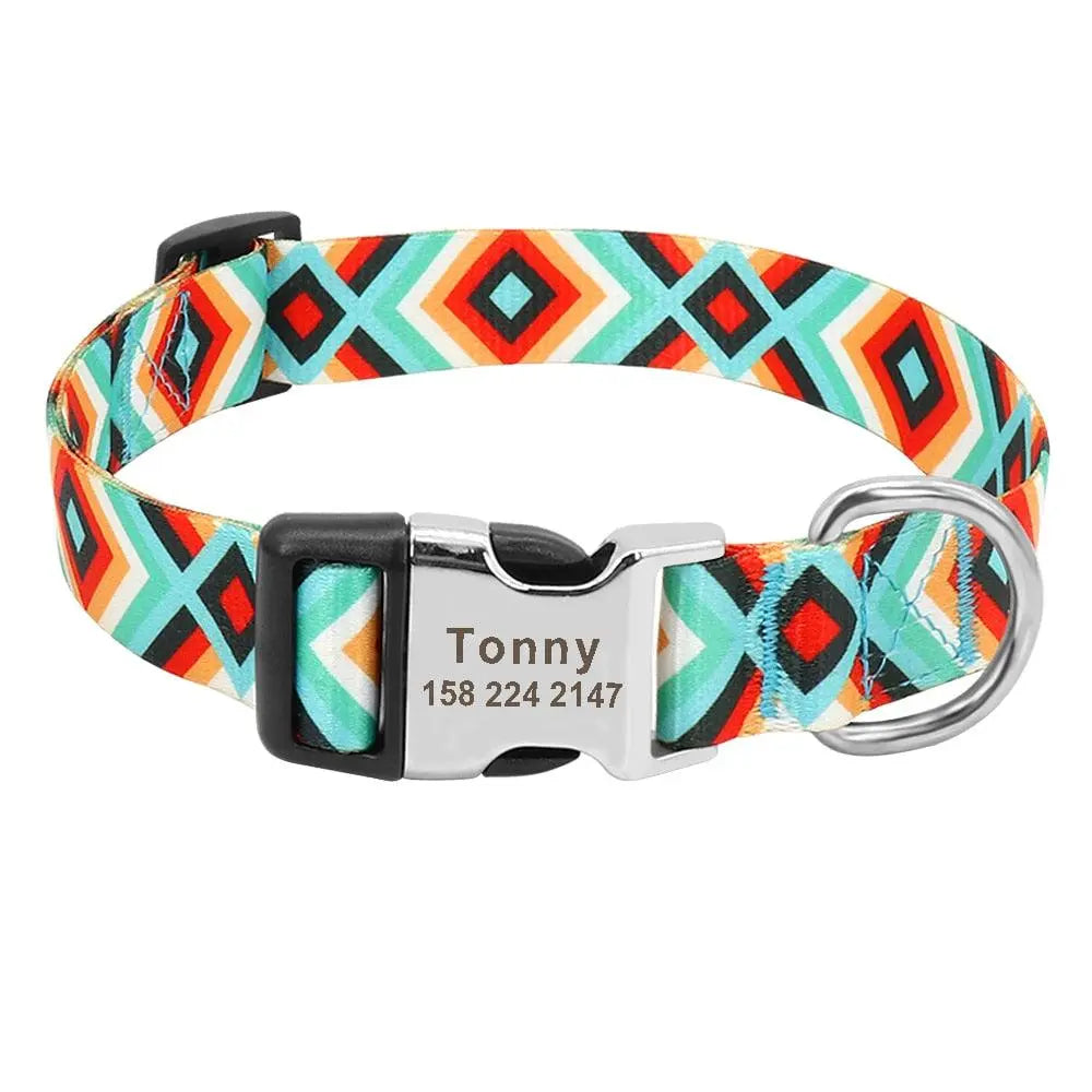 Custom Pet Collar w/ Patterns - Engrave Your Pet's ID GROOMY