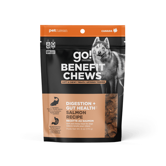 Go Benefit Chews Digestion + Gut Health Soft & Chewy Treats Salmon Recipe For Dogs