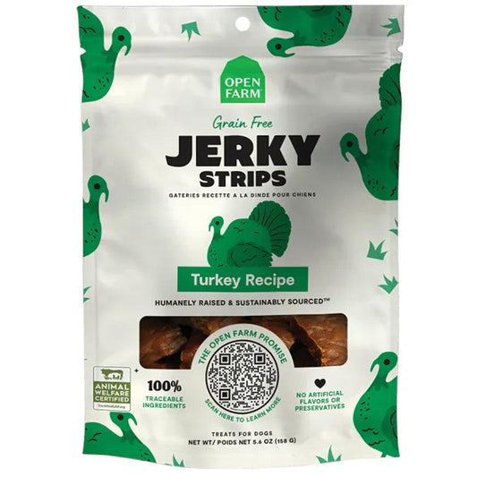 Open Farm Grain-Free Turkey Jerky Strips Dog Treats