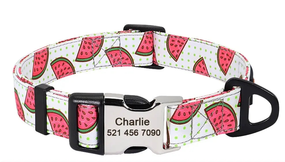 Personalized Dog Collar w/ Patterns - Engrave Your Pet's ID GROOMY