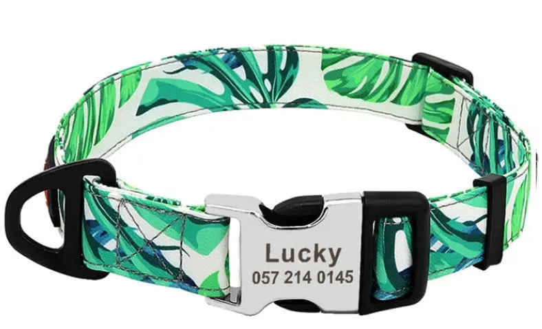Personalized Dog Collar w/ Patterns - Engrave Your Pet's ID GROOMY