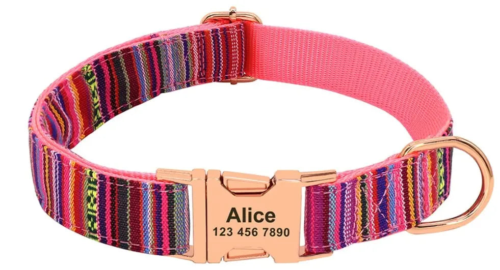 Personalized Dog Collar w/ Patterns - Engrave Your Pet's ID GROOMY