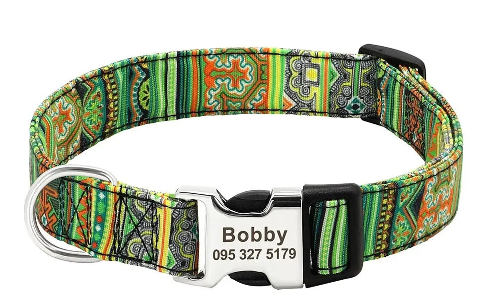 Personalized Dog Collar w/ Patterns - Engrave Your Pet's ID GROOMY
