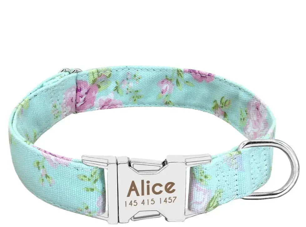 Personalized Dog Collar w/ Patterns - Engrave Your Pet's ID GROOMY