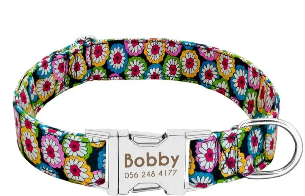 Personalized Dog Collar w/ Patterns - Engrave Your Pet's ID GROOMY