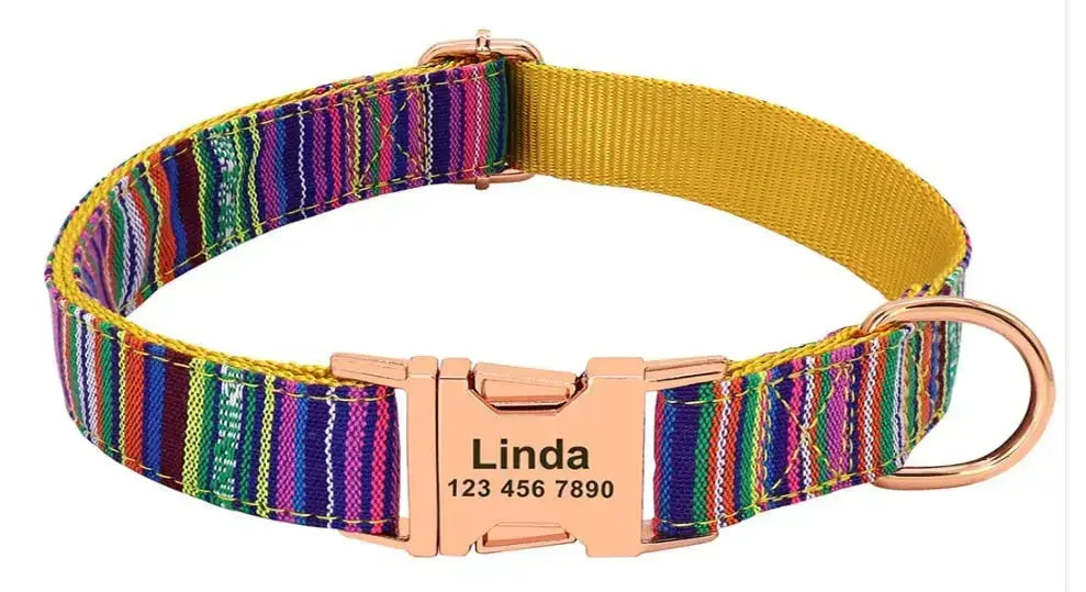 Personalized Dog Collar w/ Patterns - Engrave Your Pet's ID GROOMY