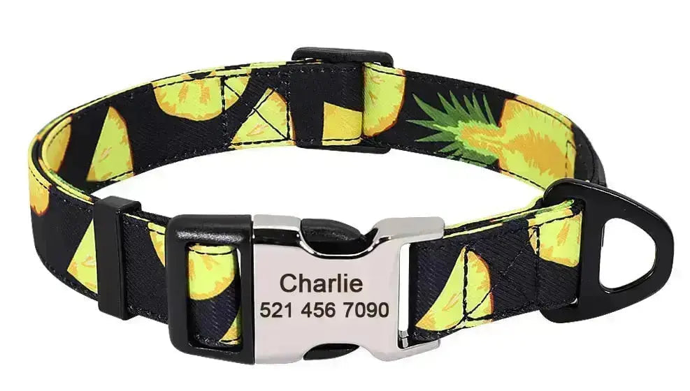 Personalized Dog Collar w/ Patterns - Engrave Your Pet's ID GROOMY