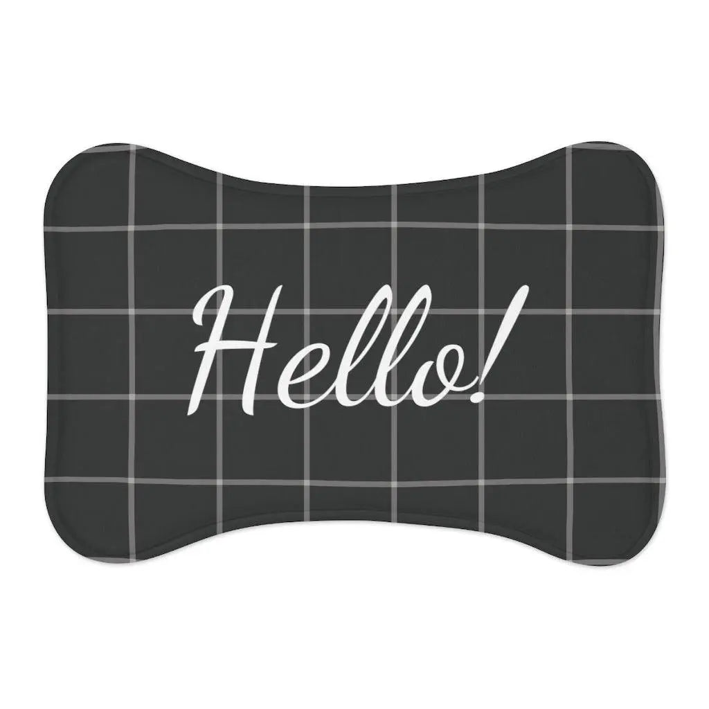 Personalize Pet Food Mat - Black Stripes Patterns GROOMY