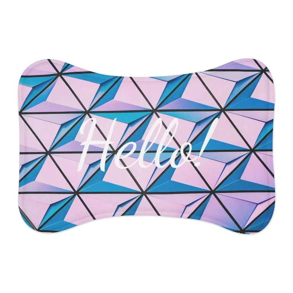 Personalize Pet Food Mat - Pink Diamonds Patterns GROOMY