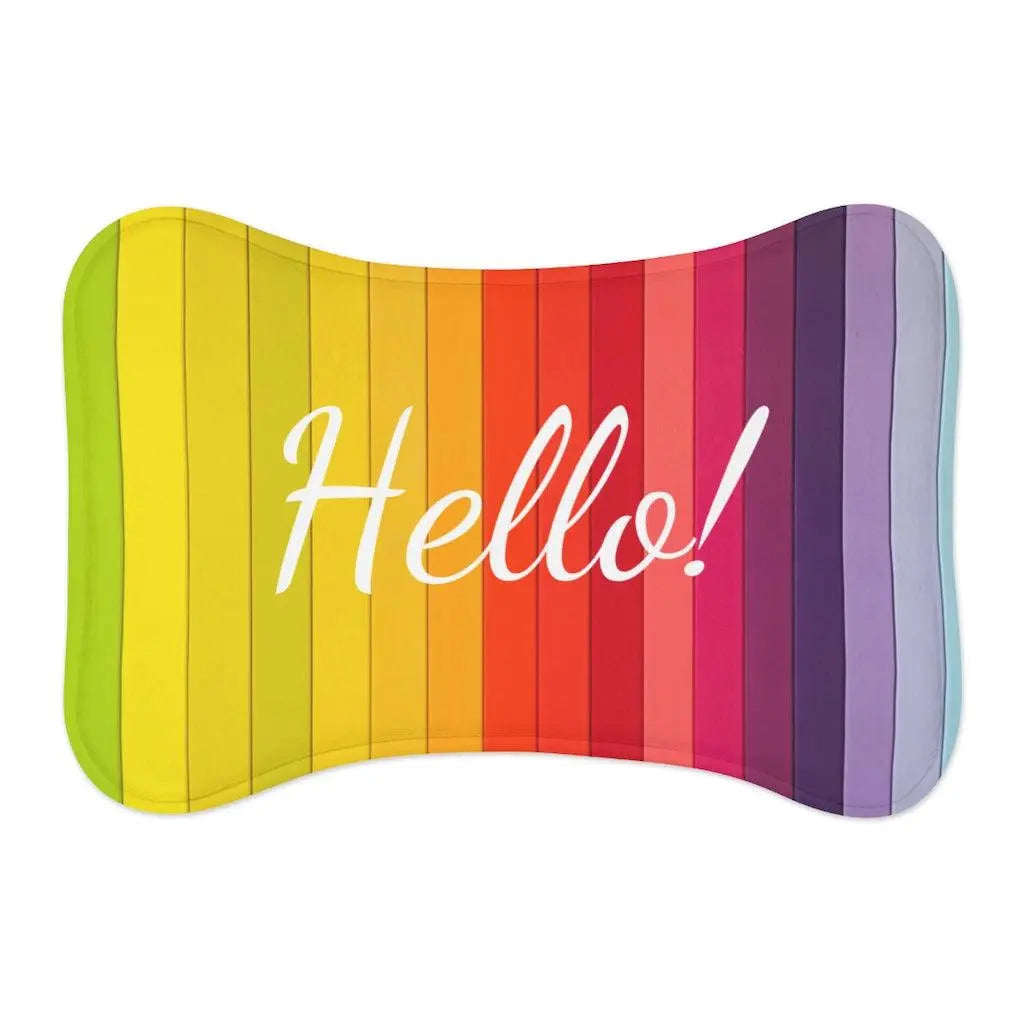 Personalize Pet Food Mat - Rainbow Patterns GROOMY