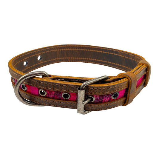 Pink Guatemalan Tipico Textile Dog Collar