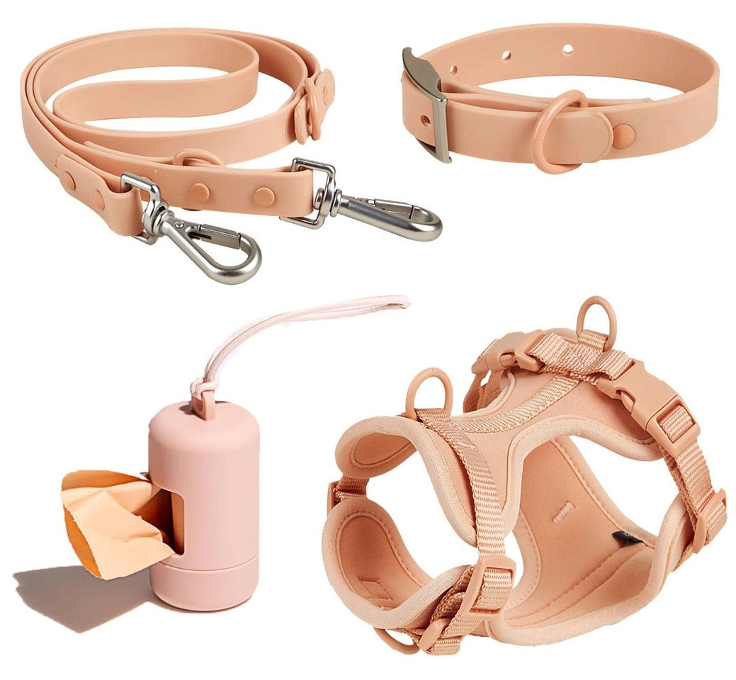 No Pull Dog PVC Waterproof Dog Harness and Leash Set GROOMY