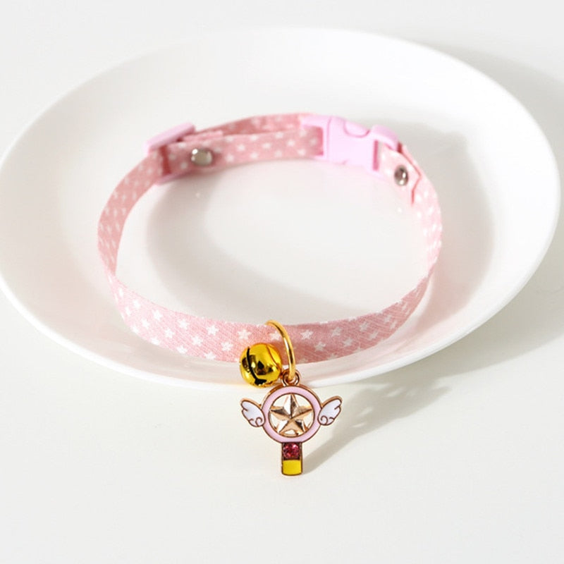 2022New Adjustable Kitten Collar with Bell Cut Pet Cat Collars Breakaway Cats Necklace Puppy Collar Cat Supplies Cat Accessories GROOMY