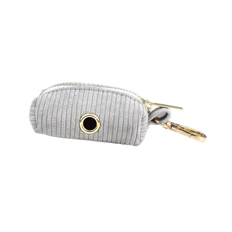 Light Grey Corduroy Dog Collar And Leash With Custom Engraved Nameplate GROOMY