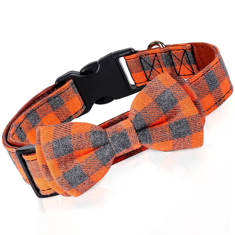 Bow Tie Plaid Pet Collar GROOMY