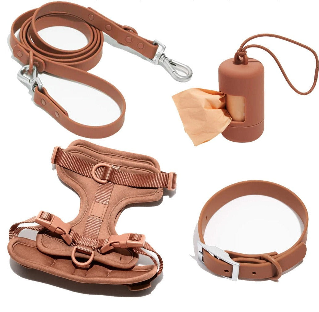 No Pull Dog PVC Waterproof Dog Harness and Leash Set GROOMY