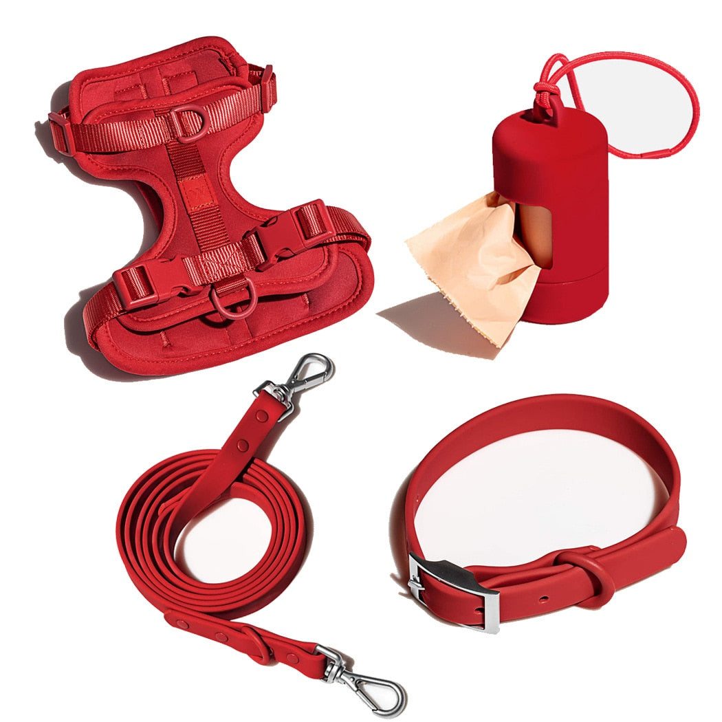 No Pull Dog PVC Waterproof Dog Harness and Leash Set GROOMY