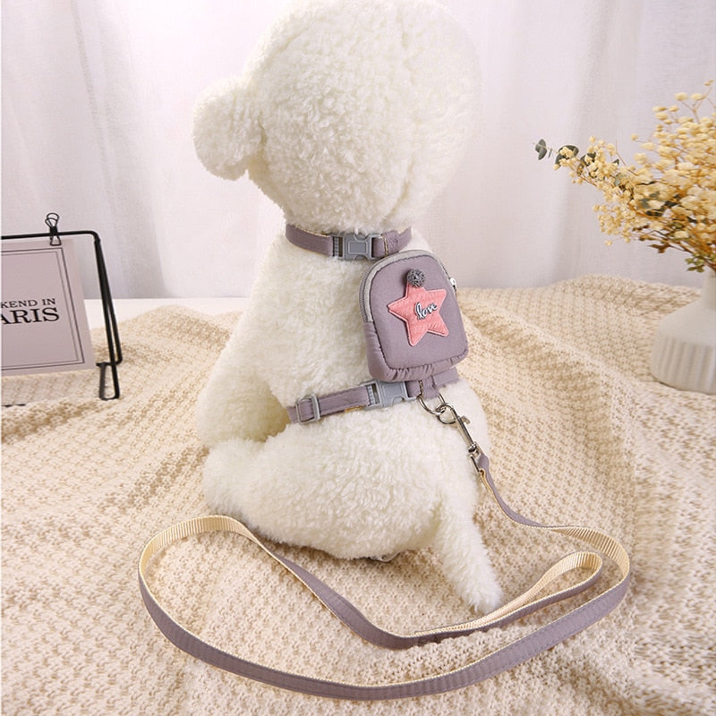 Dog and Cat Cartoon Star Seat Belt Backpack GROOMY