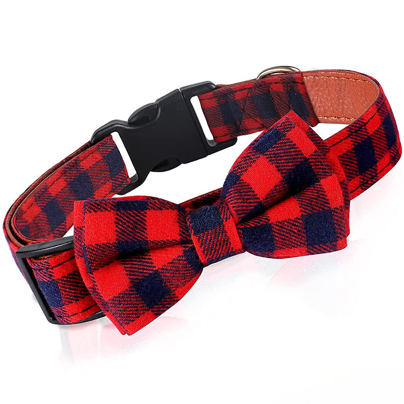Bow Tie Plaid Pet Collar GROOMY