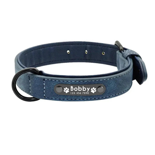 Stylish Dog Leather Collar - Engrave Your Pet's ID GROOMY