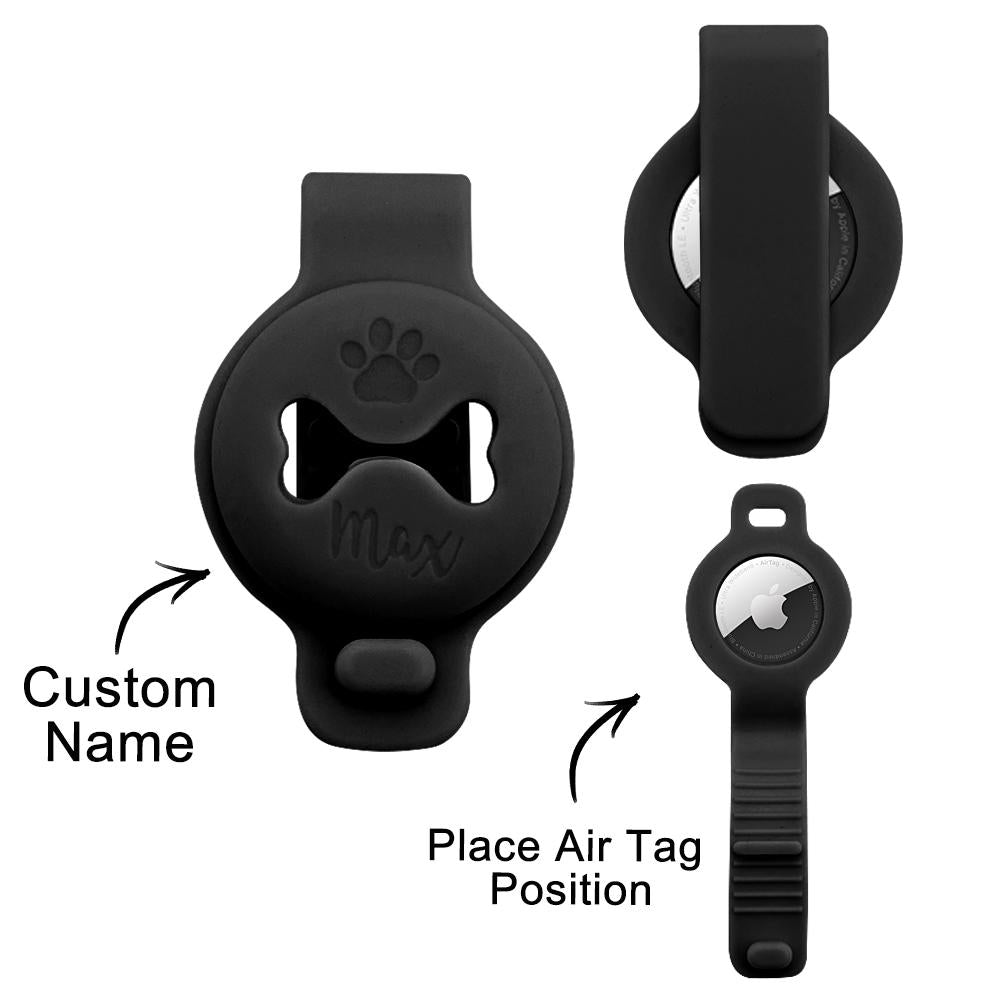 Custom Name Dog Air Tag Holder Silica Gel Collar Accessories